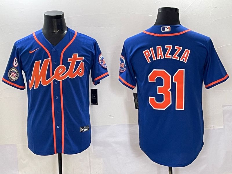 Men 2025 New York Mets #31 Piazza Blue Game Nike MLB Jersey style 011